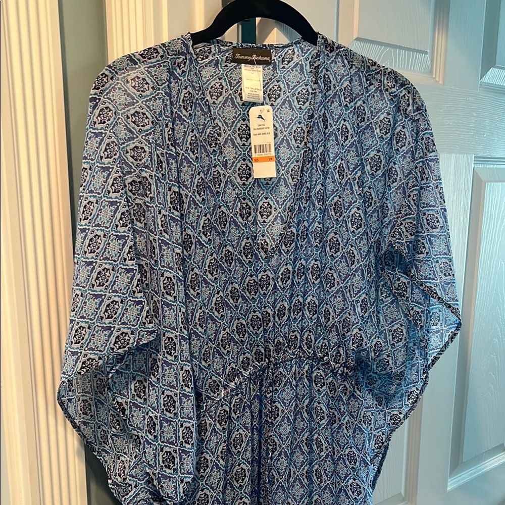 Tommy Bahama Blue Patterned Maxi Dress